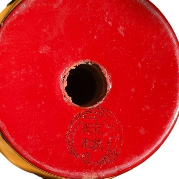 BEAUTIFUL Asian inspired carved wooden vase, lacquered, excellent condition - Picture 8 of 9